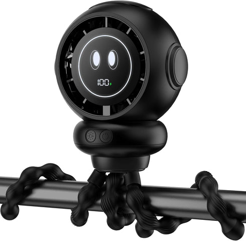 BreezeBoost Stroller Fan, 6000mAh Stroller Fans Clip On for Baby with 4 Speeds,
