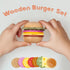 Set Playset WOODENFUN Pretend Play Food for Kids,Wooden Fast Food with Tray Hamburger Cola Fries Combo,Play Kitchen