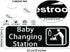 Compladeta 9 3 New Baby Changing Station Sign, x in with English and Symbol, Grey for Men, Women, Unisex