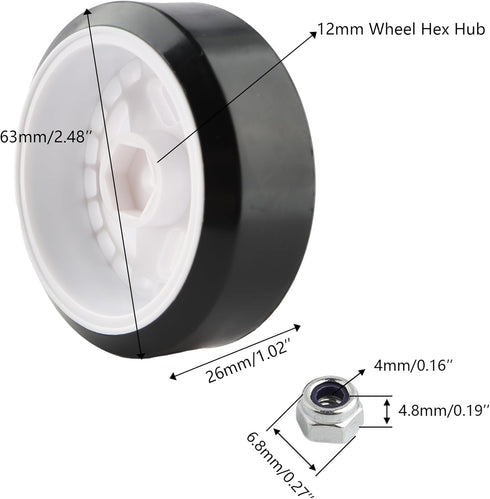 4PCS 12mm Hub Wheels - 1:10 Hard Plastic RC Drift Car Tires for Traxxas HSP Tamiya HPI Kyosho On-Road Drifting Car