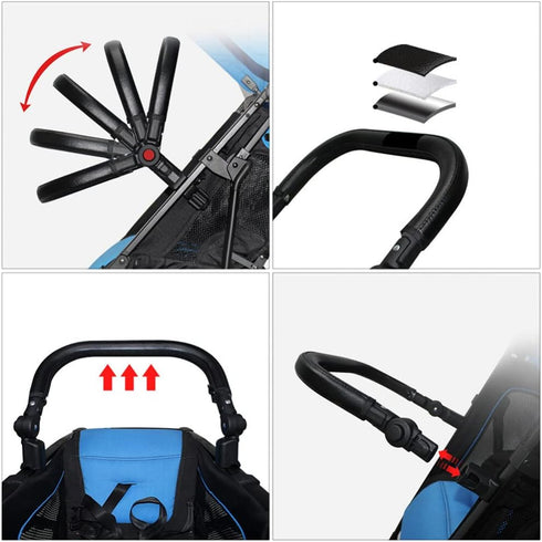 SAFIGLE Stroller Armrest Replacement, Adjustable Universal Crossbar Detachable Stroller Bar Handle