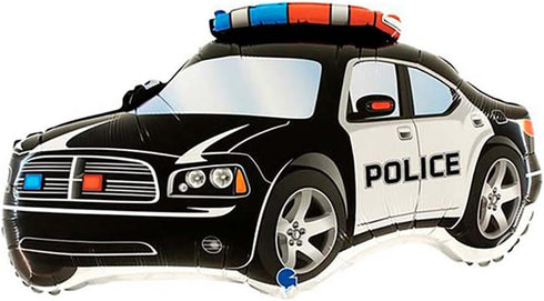 Toyland 37" Black Police Car Supershape Foil Balloon for Boys Birthday