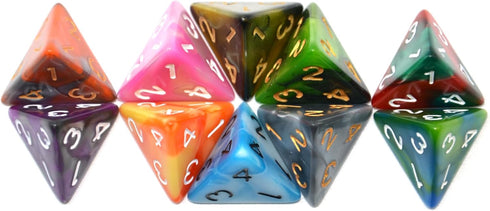 10-Pack Multi Colored Polyhedral Dice: D4 D6 D8 D10 D12 for Dungeons and Dragons