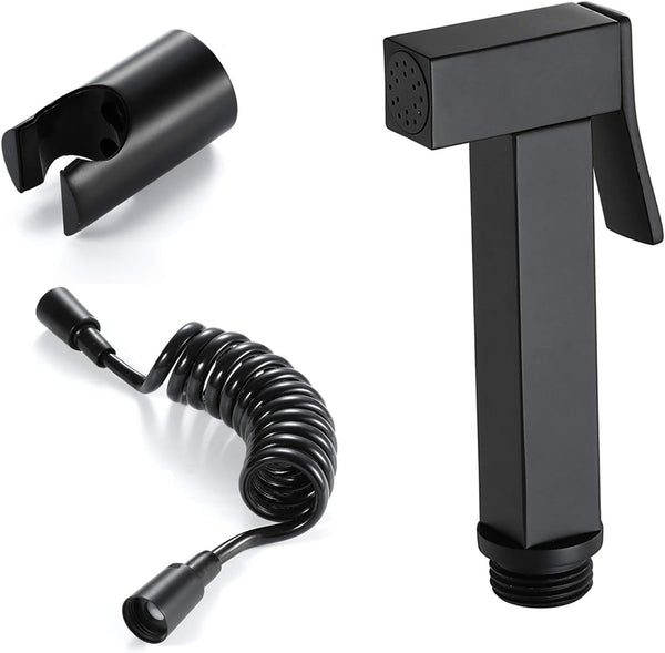 VNFOCRQJH Handheld Bidet Sprayer for Toilet, Black Portable Cloth Diaper Sprayer Set Brass