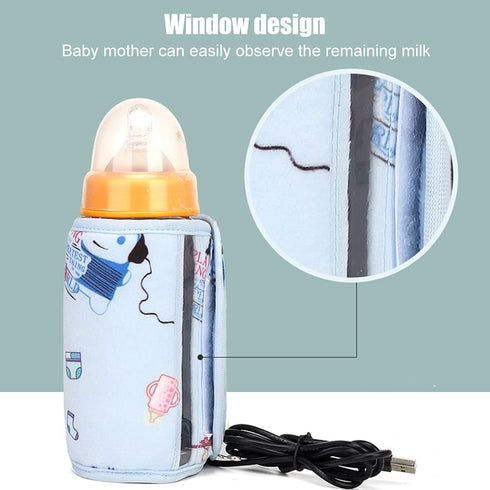 Pilarmuture Washable Baby Bottle Warmer, USB Portable Milk Heat Keeper,Maintain Perfect Temperature for Baby Milk,Used