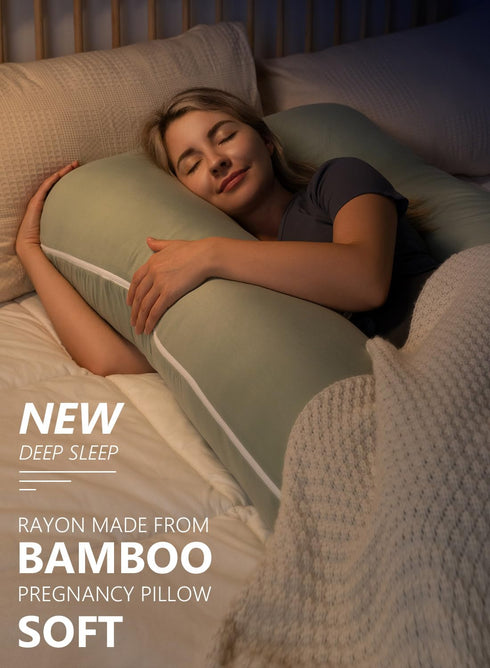 55 Inch Meiz Pregnancy Pillow, U Shaped Pregnancy Pillows for Sleeping Cooling, Maternity Pillow for Pregnant Women