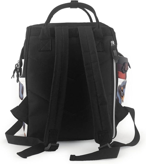 DWVTSLH Backpack Mummy Backpack Cute Dachshund Diaper Bag Multifunction Nappy Bags Waterproof Large Capacity Travel