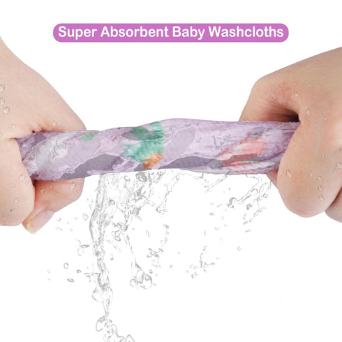 24 Pack, 9 9 inch Viviland Baby Washcloths, Super Soft Baby Bath Towels for Newborn Absorbent Face & Body Wash Cloth