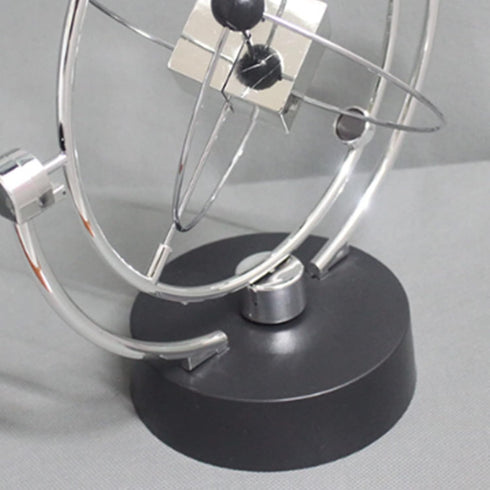 Electronic Perpetual Motion Desk Toy, Silver Cube Rotation for Home Decoration and Science Fun