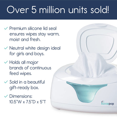 hiccapop Baby Wipe Warmer & Wet Wipes Dispenser | Diaper Wipe Warmer with Changing Light
