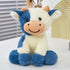 YUKOUQIAN 11.8 inch 11.8in) Cow Stuffed Animal Cute Cow Plush Doll Toy for Girls Boys Christmas (zuoniu deep Blue