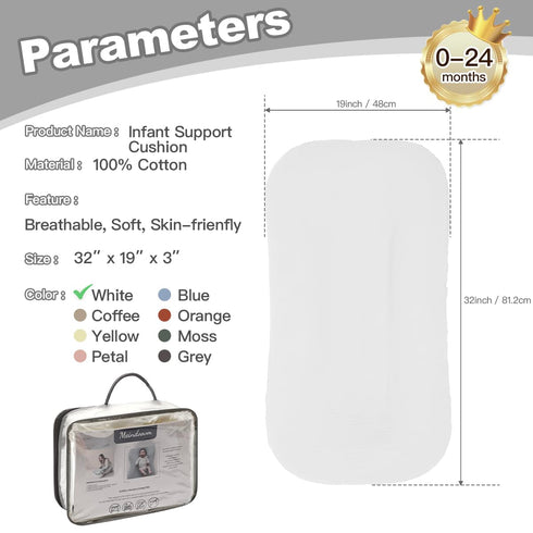 Meindoovm 0-24 Tummy Infant Support Cushion - Baby Support Cushion for Newborn, Months, Portable Time Mat for Home