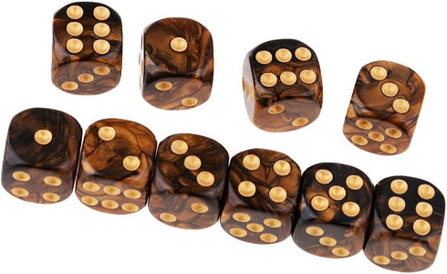 Yiotfandoll 20PCS D6 16mm 6 Polyhedral Dice Acrylic Sided Dice Game Dice for RPG MTG DND Dice Table Games (Green Black