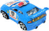 Colorful Mini Police Toy Cars (12 Pack) (3") in Blue, Red, Black, and White, Plastic Winding Pull Back Racers