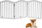 Wooden Dog Gate Foldable Pet Fence, Freestanding Pet Gates for Stairs, 3 Panel 23.6'' Height-White