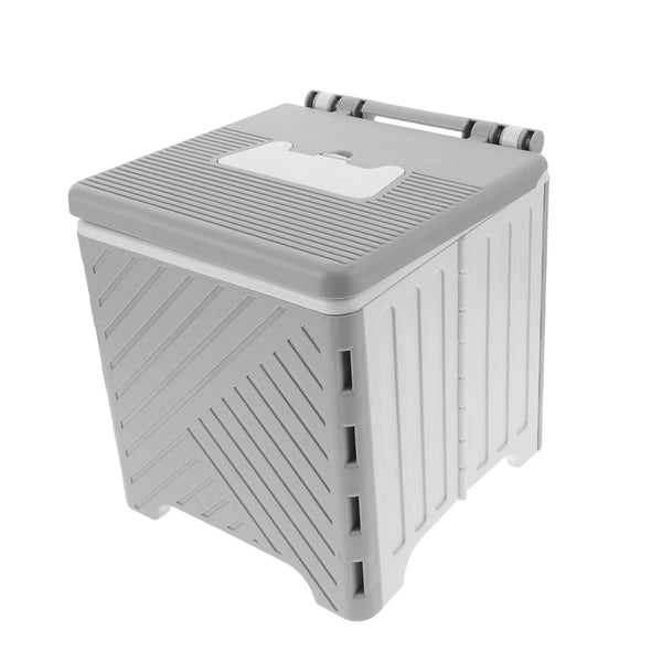 Portable Folding Toilet for Adjustable Height Collapsible Seat with Lid Travel Potty