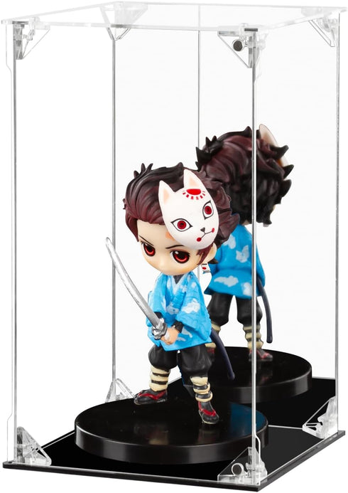 Acrylic Display Case, Clear Action Figure Display Box with Mirrored Back, Dustproof Protection for Collectibles