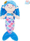 Athoinsu Blue Mermaid Plush Doll Toy, Soft Cute Mermaid Princess, 12'' Birthday Valentine's Day Gifts for Girls