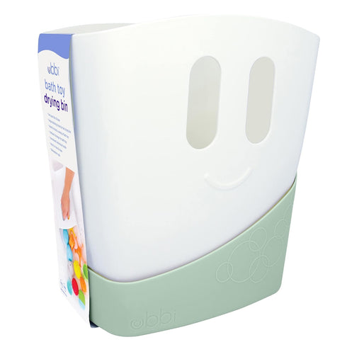 Ubbi Bath Toy Organizer Caddy with Removable Drying Rack Bin & Scoop for Toddlers + Baby, Freestanding Sage