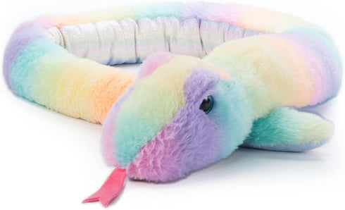 The Petting Zoo Snake Stuffed Animal Plushie, Ombrez Rainbow Snake Plush Toy, 54 inches