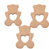 Arakierst 10pcs Wood Polar Bear Teething Accessory, Pure Natural Beech Handmade Pendant