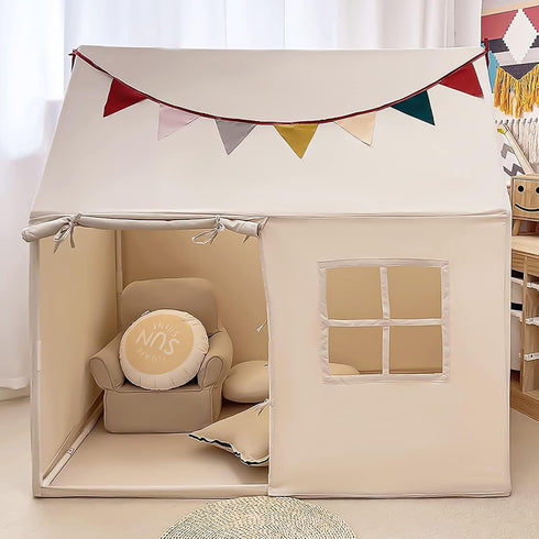Kids Tent Indoor Playhouse, Kids Play Tent Large Kid Playhouse Toys Toddler Tent Play House with Pennant Banners, Kid