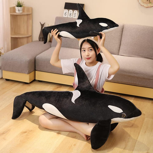 Nice Simulation Killer Whale Plush Toy, Stuffed Orcinus Orca Fish Doll, Soft Sleep Pillow for Kids