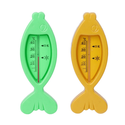 WAGHAVEN 1Pcs Green/Yellow Water Baby Bathing Fish Shape Temperature Infant Toddler Shower Bath Thermometer - Color