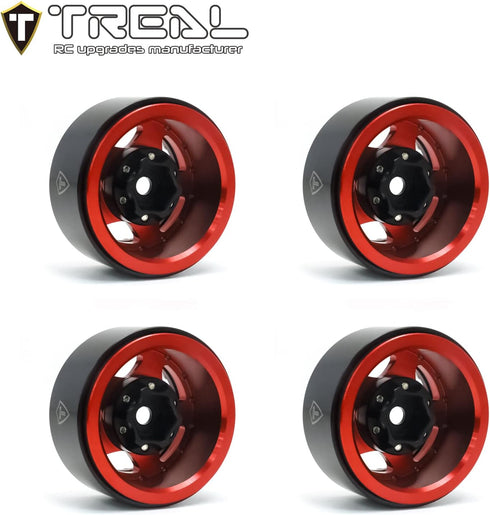 Treal 1.55'' Beadlock Wheels (4P) - Aluminum CNC Machined for 1/18 UTB18 and 1/10 RC Crawler