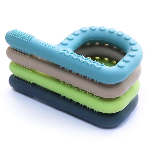 Sensory Chew Toys for Autistic Children 4 Pack, P Shape Necklaces for Kids and Adults with ADHD, Silicone Teething