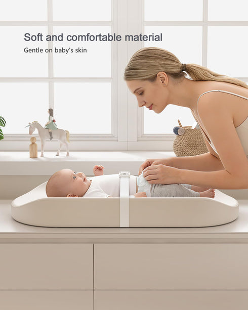 YACODAVO Baby Changing Pad with Vegan Leather Cover, Waterproof & Wipeable Changing Pad for Toddler, Flat Foam Travel
