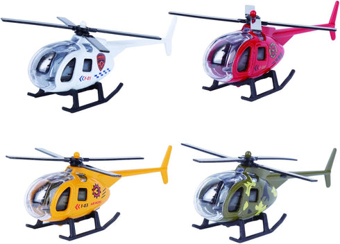 Alloy Mini Helicopters Model Toy - Police, Fire, Engineering Work, Military Helicopter