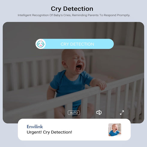 Envilink 1080P 2-Way 8 Upgrade Smart WiFi Baby Camera with APP, Video Baby Monitor with Camera and Audio, Cry