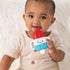 Itzy Ritzy Cold Teether - Itzy Cool Teether with Handles & Removable, Textured Teething Toy (Hero Pop)