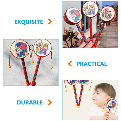 Baby Rattle - Handheld Soothing Toy, Wooden Rattle for Babies