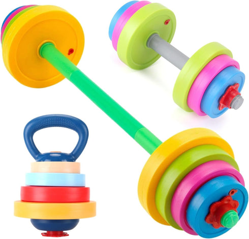 Kids Exercise Weight Set - 3-in-1 Adjustable Workout Toy Equipment for Children