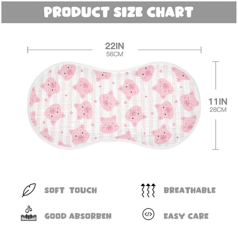 KICPOAY 2 22 11 Inch Muslin Baby Burp Cloths, Pink Pigs Stripes Muslin Baby Rags Comfy Soft Absorbent in for Newborn