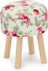 Dollhouse Stool Miniature Round Upholstered 1:12 Scale Wooden Stool Ornament Dollhouse Furnishing
