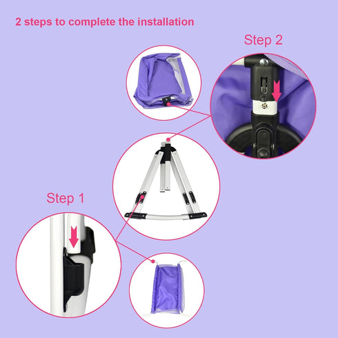 2 18 inches (DP601PURPLE) Anivia Doll Bed Furniture Function Toy, Doll Bed and Doll Swings Together for Baby Dolls