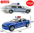 2 Pack Metal Diecast NY Police Cars - Pull Back Battery Powered with LED Headlights and Siren Sounds 1:32 Scale