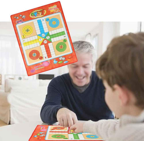 Ludo Board Game Set, 23.6 x 17.7inch Non-Woven Fabric Foldable Snakes and Ladders Game Set