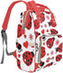 NZOOHY Backpack Mommy DayPack Red Hearts Ladybird Personalized Diaper Bag with Name,Custom Bag Nursing Baby Bags Travel