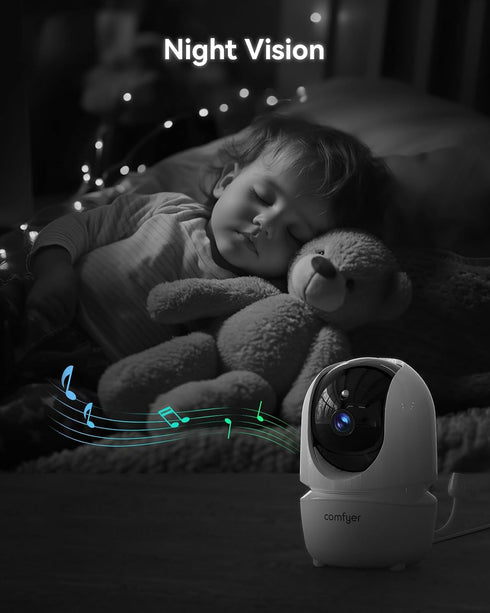 Comfyer BM01 1080p Add-on Camera Baby Monitor, Video Baby Monitor, FHD Resolution, Remote Pan Tilt Zoom, Two-Way Talk