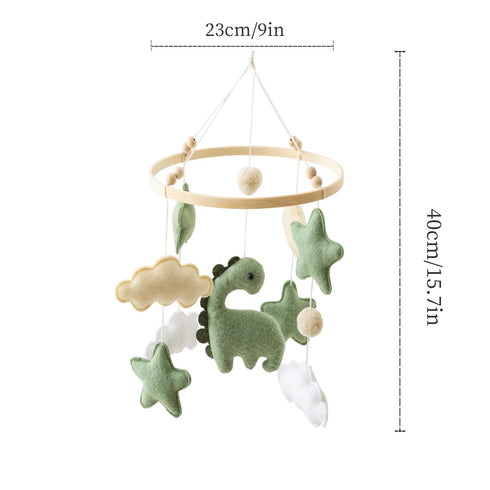 GOODMOM Dinosaur Baby Crib Mobile | Boys Nursery Decoration | Wooden Mobile for Crib | Dinosaur Nursery Mobile Theme |