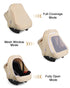 Metplus 2-in-1 Baby Car Seat Cover, Multi Use Cover for Baby Car Seat Canopy with Privacy Sun Shade, Protect Your Baby's Safety Seat with Style, Infant Carrier Covers for Boys & Girls