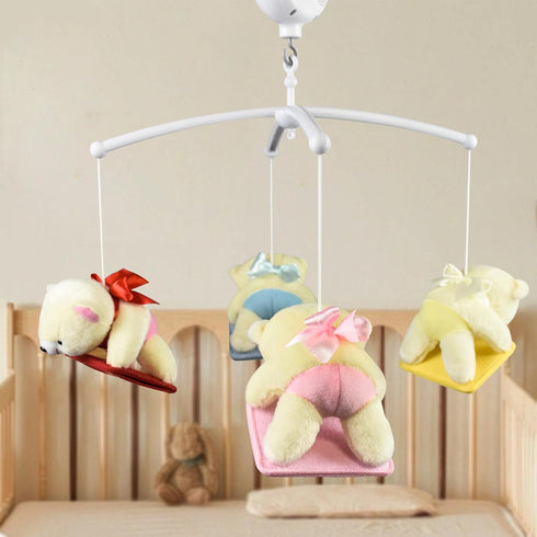 12 3 Little Bear Baby Crib Mobile with Soothing Lullabies & Modes - Adjustable Nursery Mobiles for Boys & Girls