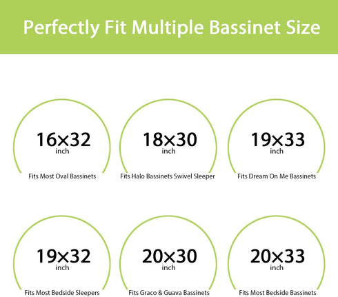3 Pack, 33" 18" Little Grape Land Bassinet Sheets for Baby Boys Girls x Extra Soft Breathable Fitted Bassinet Sheets