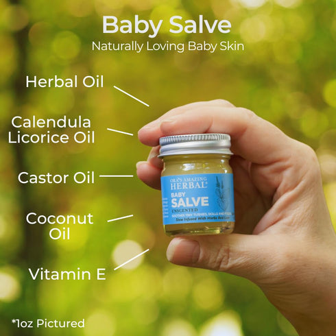 4 oz, Baby Salve, Diaper Balm Ointment, Drool Rash Prevention, Natural Diaper Cream, Calendula Thyme Burdock Cream