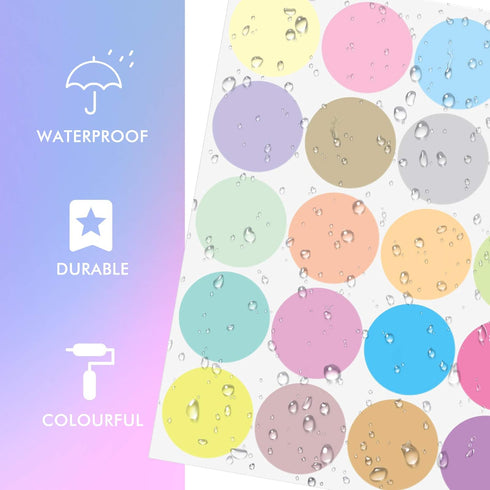 Zonon 240 Pieces Polka Dots Wall Decals, 2 Inch Multi-Color Rainbow Vinyl Dots for Playroom, Bedroom, Nursery, Living