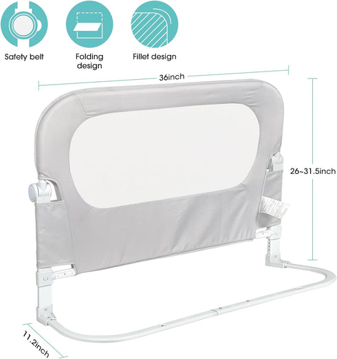 35.1" NUTIKAS Baby Bed Rail Guard for Toddlers - Toddler Bed Side Rails for Crib, Twin, Full, Queen Bunk Size Bed Swing